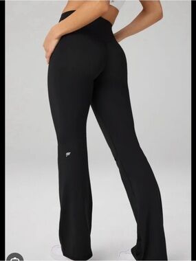 Fabletics Pure Luxe High-Waist Black Flare Active Pants Sz XL